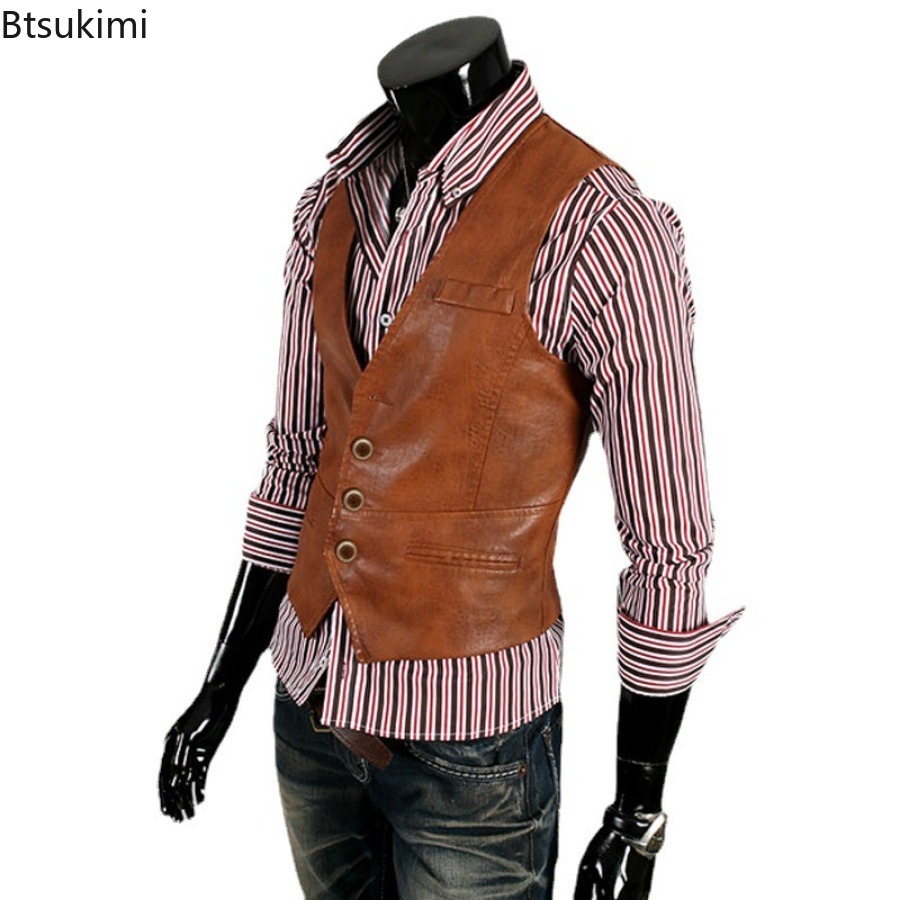 Gilet en Cuir PU pour Homme, Style Coréen, Taille Plus, 7XL, à la Mode
