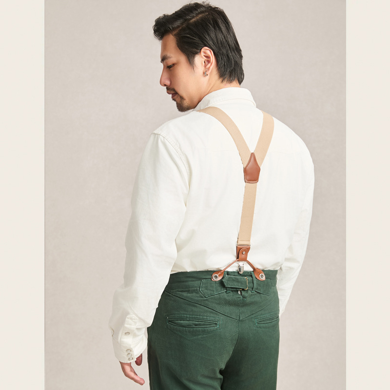 Chemise en jean délavé ivoire à manches longues pour homme, 100% coton, décorée de boutons, coupe cintrée américaine vintage, printemps/automne