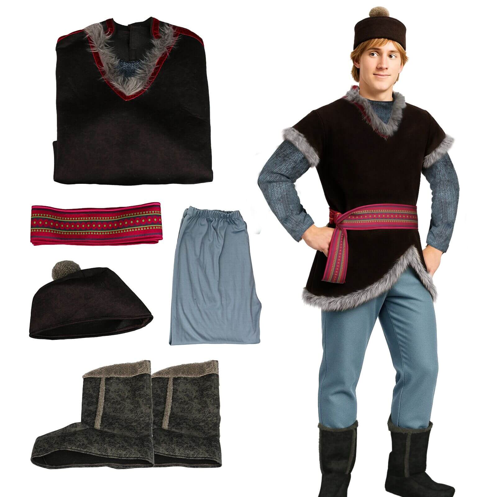 Kristoff Herb-Costume de film cosplay pour hommes, tenues trempées, Halloween, fête de Noël, 512