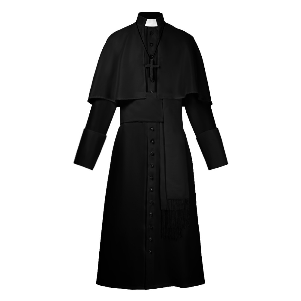 Costumes de Prêtre Médiévaux Renaissance Rétro pour Cosplay, Robe Solide de Prêtre Catholique, Soutane de Prêtre Pape, Robe de Prédicateur pour la Messe, Vêtement Sacerdotal