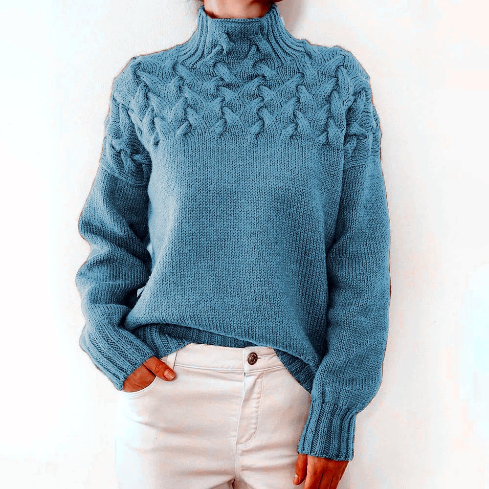 Pull décontracté à manches longues et col haut pour femmes, vêtements d'automne et d'hiver, tempérament à la mode, nouveaux détails