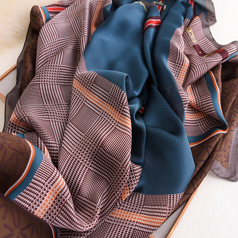 Foulard en soie naturelle Pashmina de luxe pour femmes, châles et enveloppes féminins élégants, protection solaire de plage, étole de styliste, Foulard en soie