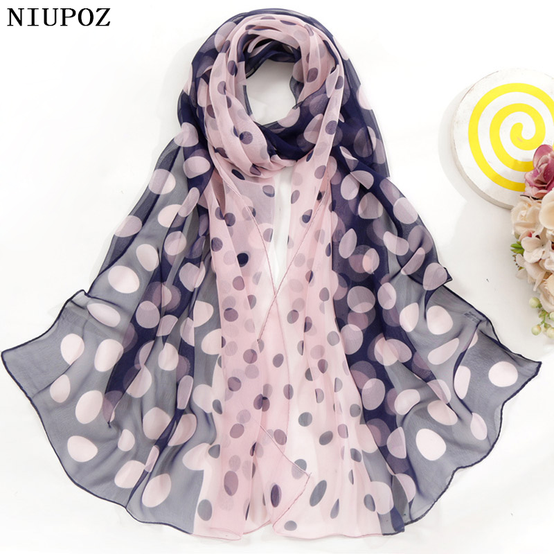 Foulard Bandana à Pois en Mousseline de Soie pour Femme, Châle Long, Turban Élégant, Complément de Protection Solaire, Écharpe de Tendance, Accessoire pour Été
