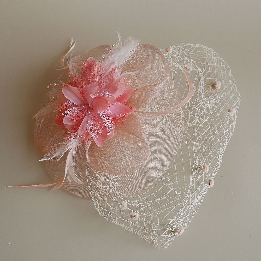 Décoration de cheveux fleur maille rétro pince à cheveux chapeau coiffure de mariée hôtesse de mariage haut-de-forme chapeaux Cocktail fête chapeaux