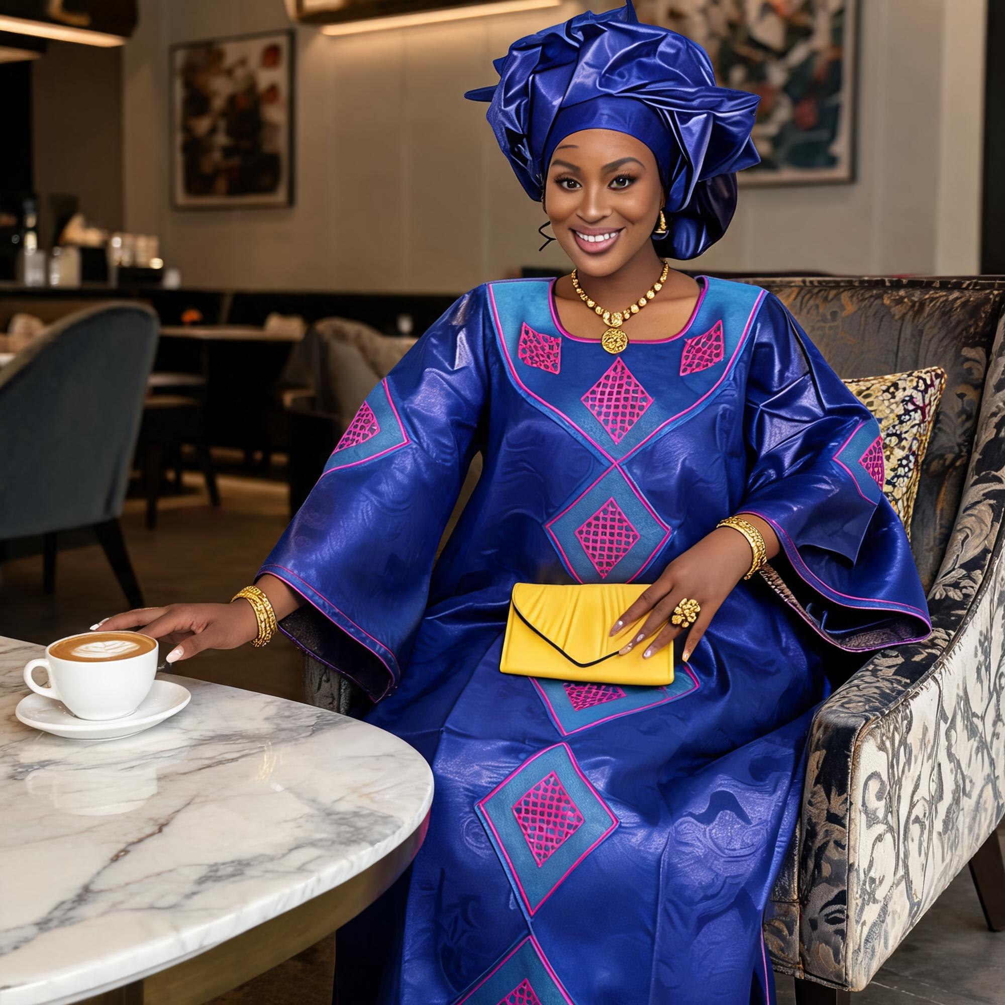Robes africaines pour femmes, grandes tailles, en tissu Bazin Riche, avec broderies, robe longue et écharpe.