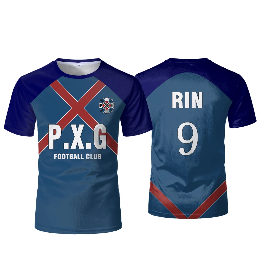 Maillot de football de style anime japonais, P.X.G # 9 Uniformes de football, T-shirt de sport décontracté pour hommes et femmes