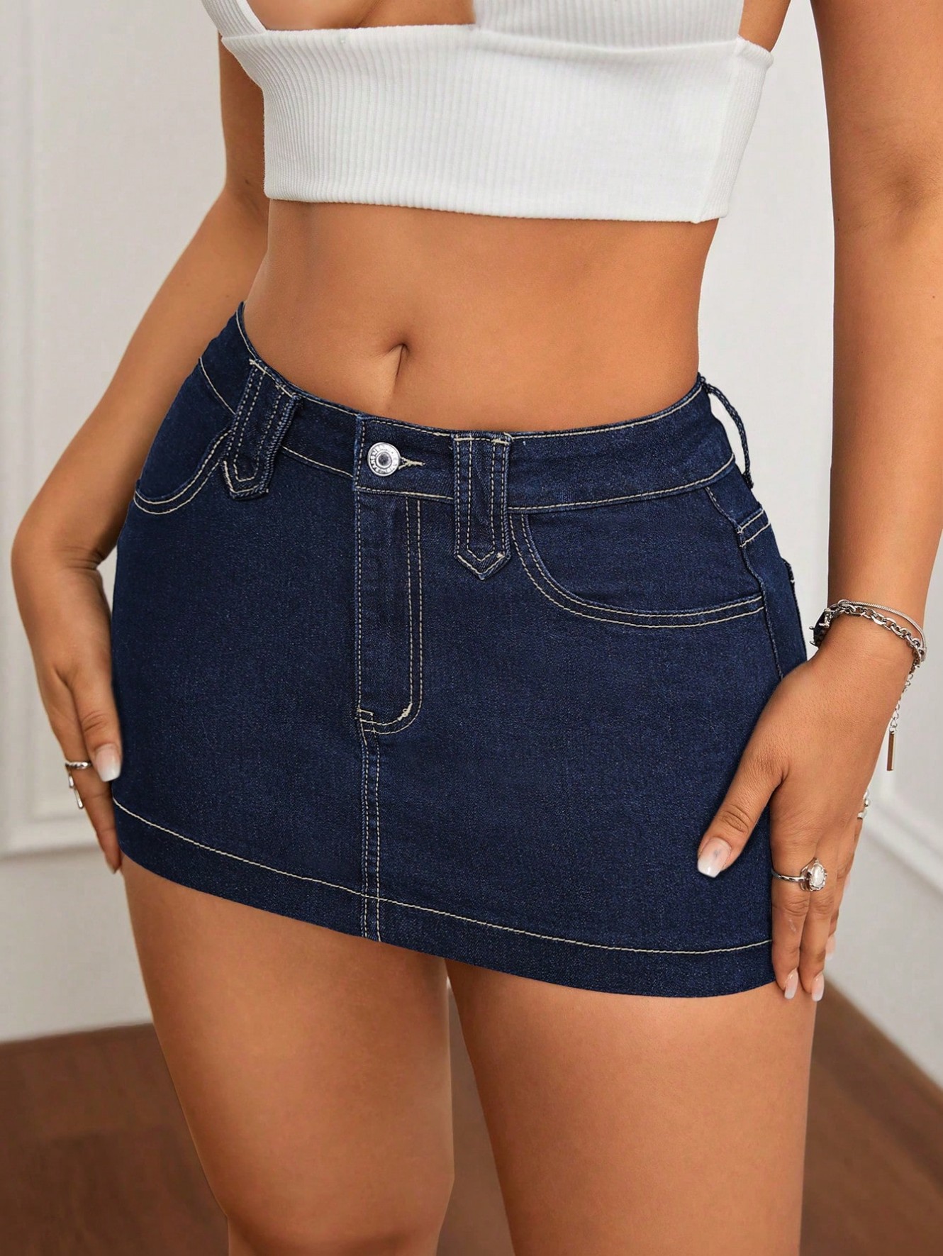 Jupes en jean pour femmes, taille haute, mini, style streetwear, moulantes