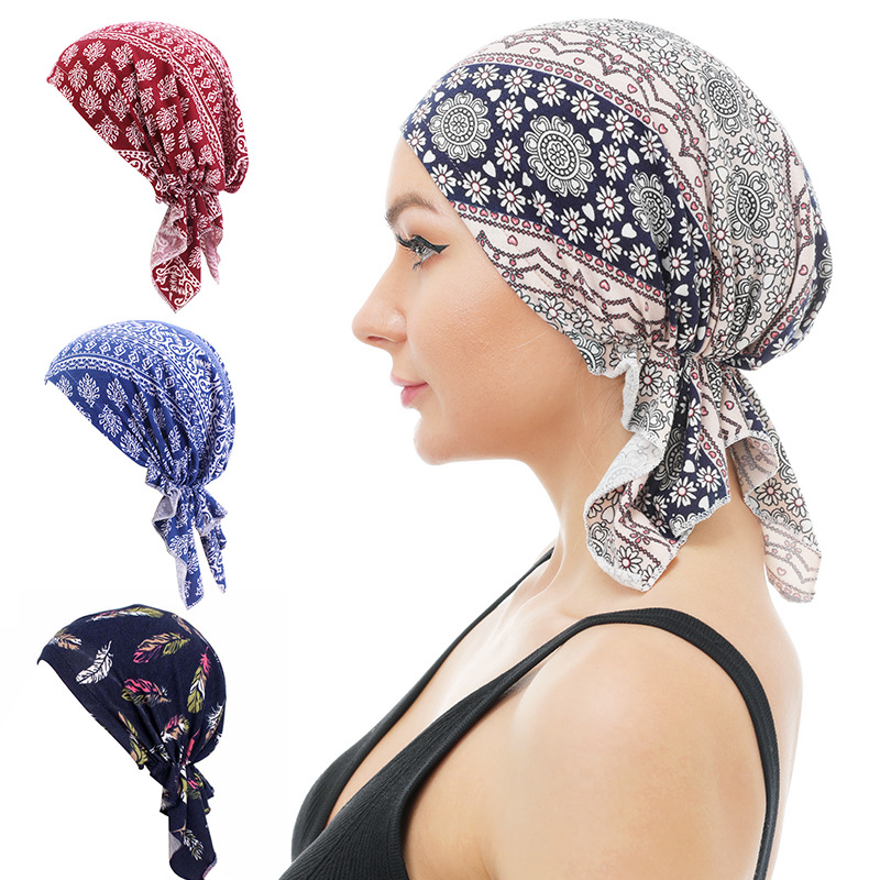Femmes imprimé musulman Turban pré-cravate Style Cancer chimio chapeau bonnet écharpe Turban tête enveloppement casquette chapeaux dame cheveux accessoires