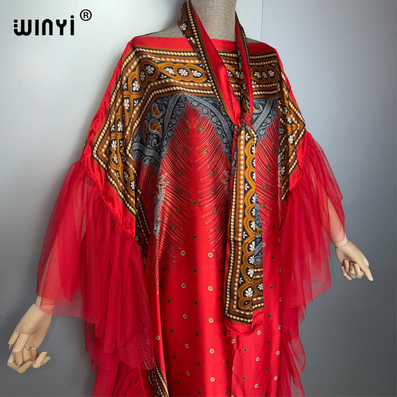 Robes pour femmes musulmanes WINYI, vêtements bohèmes pour femmes, kaftan, robe de fête, vêtements féminins du Moyen-Orient, abaya ample pour les vacances, caftan de luxe de Dubaï