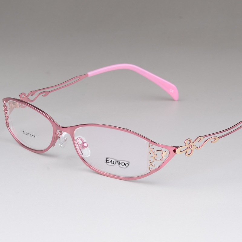 Lunettes de vue en acier inoxydable pour femmes, verres de Prescription élégants, pour lecture, myopie, fleur