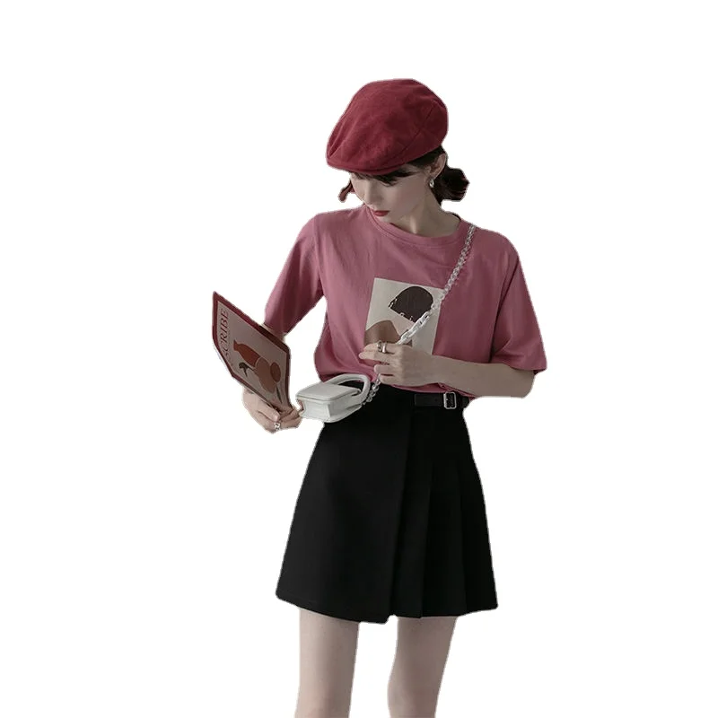 Mini jupe plissée demi-longueur pour femmes, taille haute, ligne a irrégulière, courte, printemps, nouvelle collection