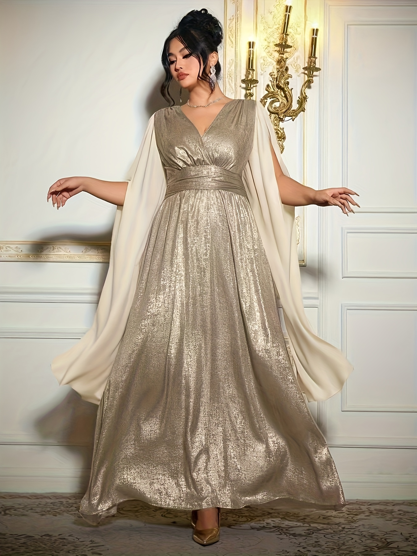 Robe élégante grande taille pour les fêtes - Convient comme robe de soirée - Design élégant et généreux