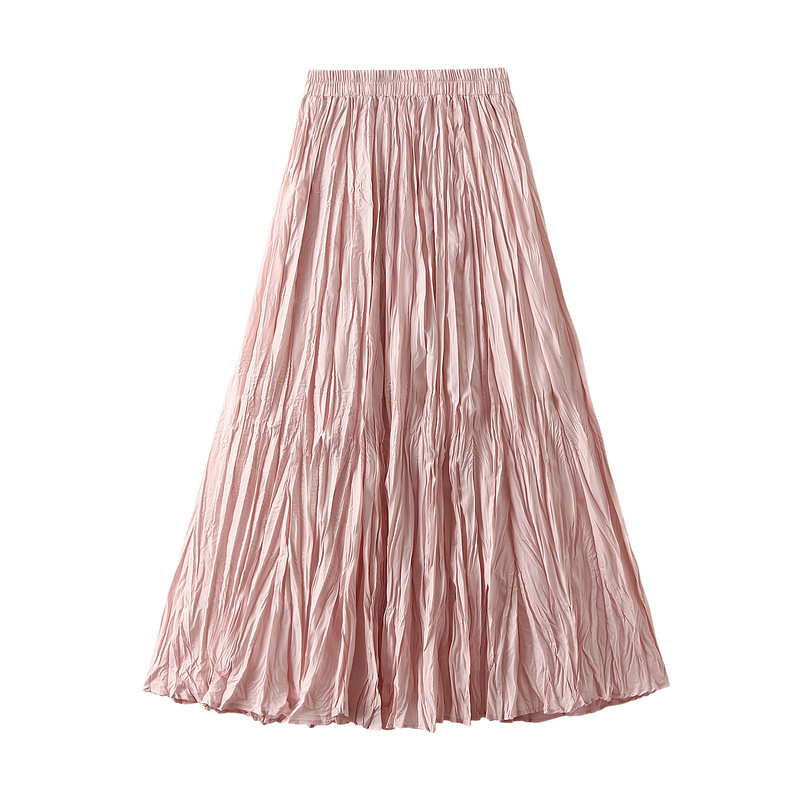 Jupe plissée demi-corps pour femmes, jupe longue trapèze, mode coréenne, élégante, décontractée, luxe, printemps, été, 2026