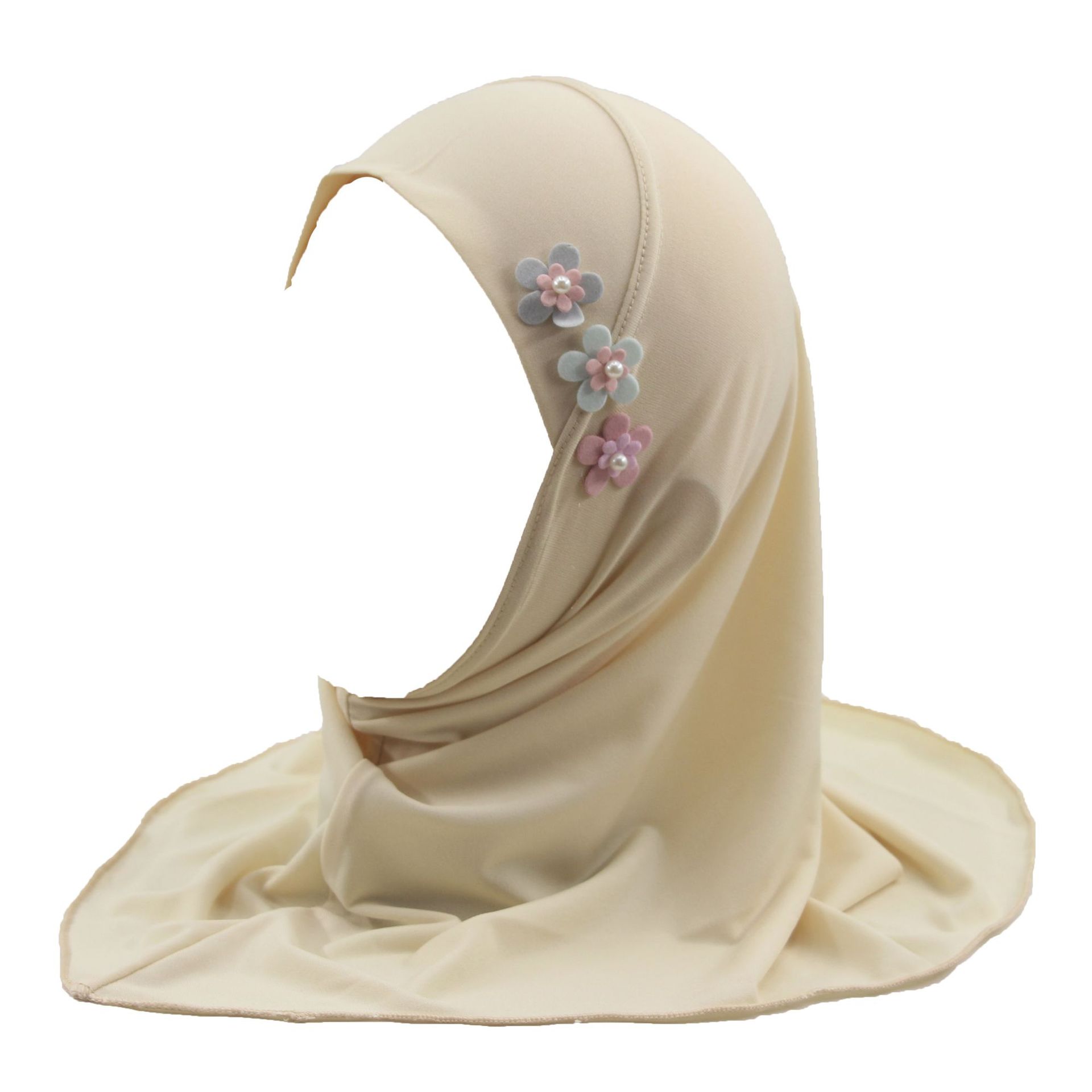 Hijab musulman pour filles, Turban arabe, Khimar islamique, Hijab instantané directement, écharpe de couleur unie, couleur fleur au hasard