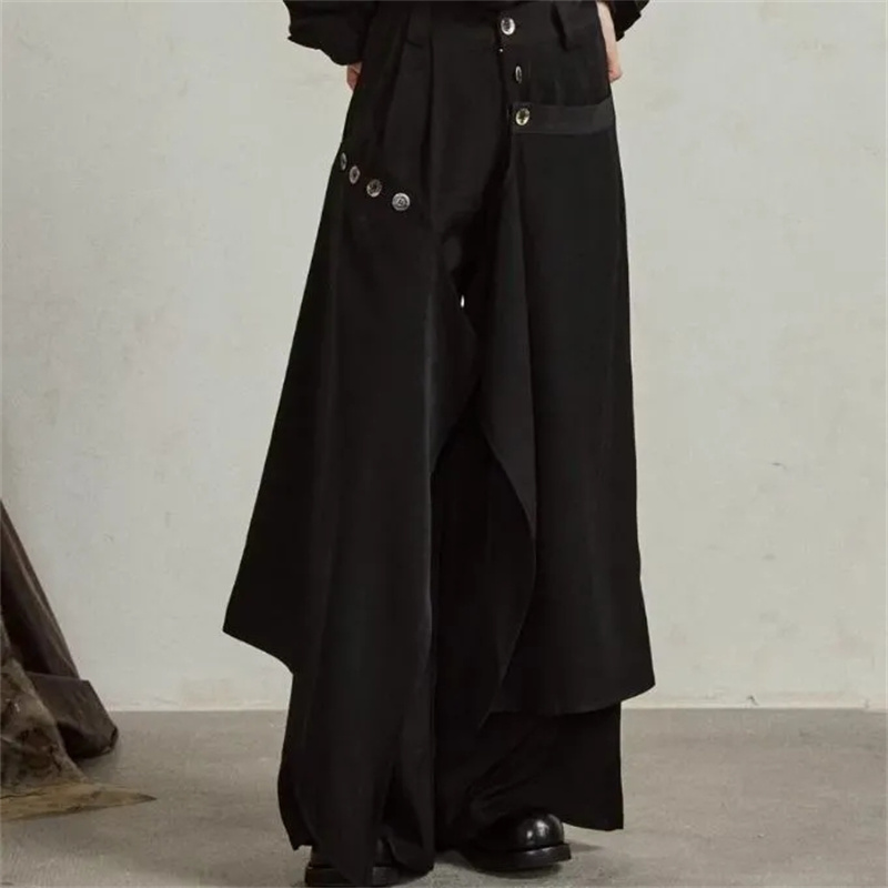 Fanan 2026 Nouvelle Collection Automne – Pantalon Jupe Irrégulier à Boutons et Pantalon Large Décontracté Polyvalent pour Femme