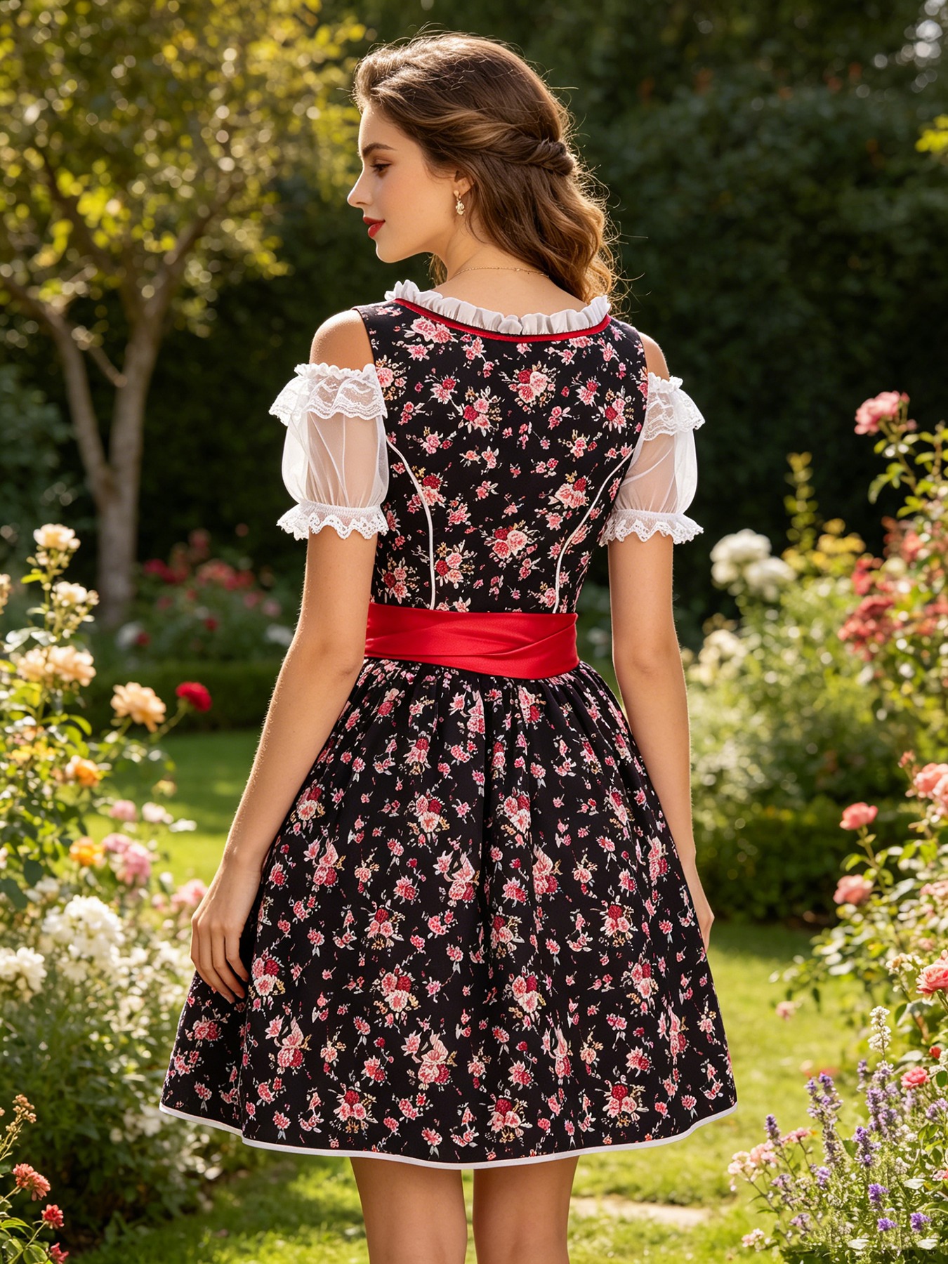 Costumes d'Oktoberfest pour femmes, robes Dirndl, tablier, ruban, robes Dirndl bavaroises allemandes, chemisier, costumes d'Oktoberfest pour femmes
