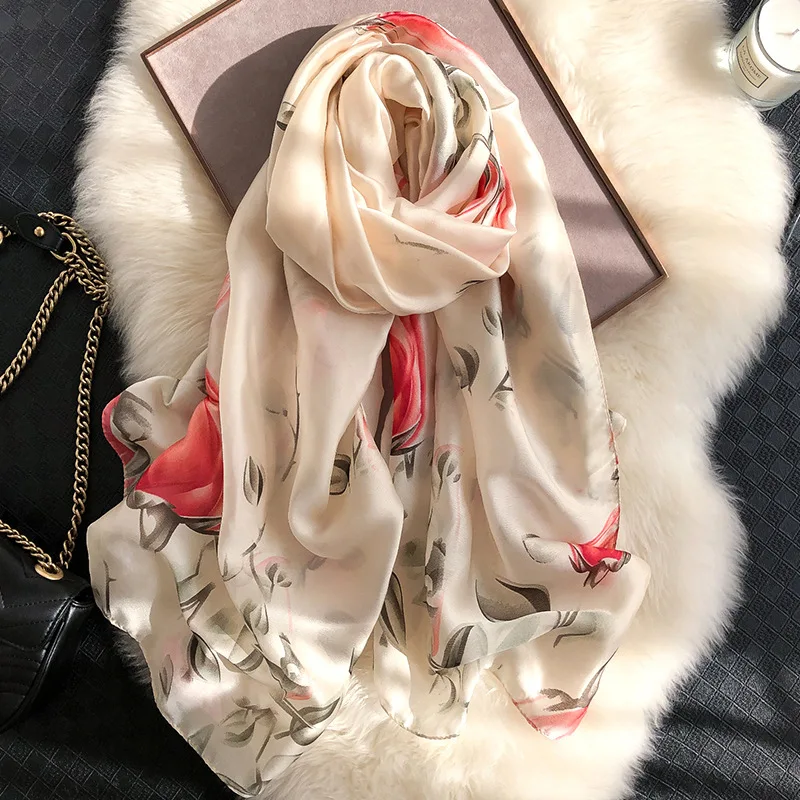 Écharpe longue à imprimé floral pour femmes, châles design de mode, foulard de luxe pour dames, écharpes de soirée, écharpes Hijab, printemps, SFN411