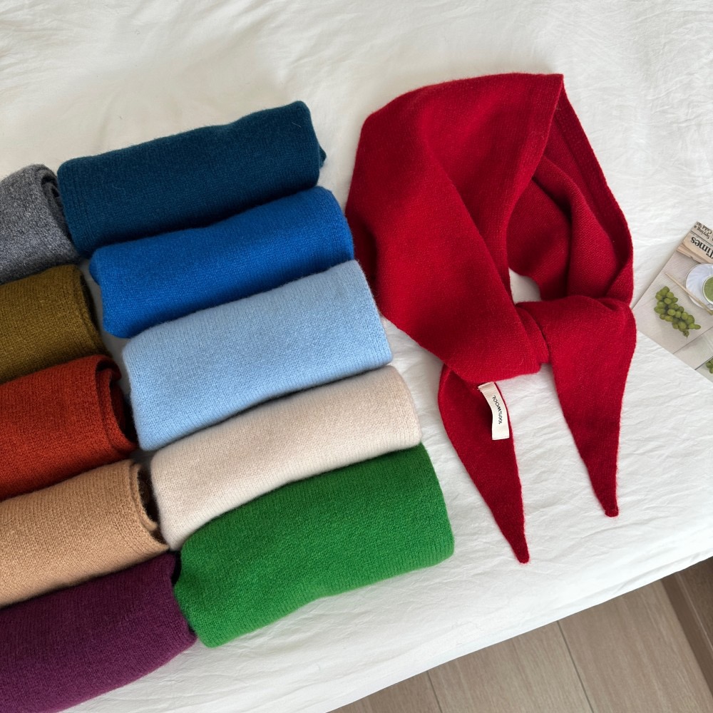 Écharpe en laine pure tricotée pour femme, 100 % laine, châle d'hiver chaud et épais, pashmina triangulaire doux, design basique uni et lumineux, 2026