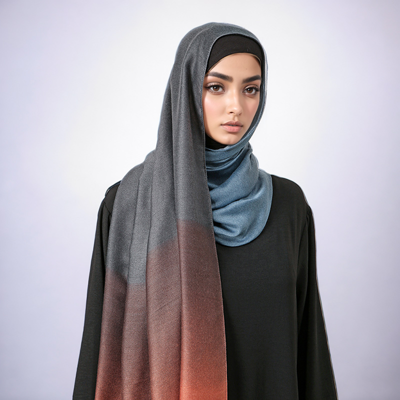 Châle Hijab en Viscose Tendance, Foulard Musulman Tie-Dye, Écharpes Longues, Turban pour Femme, Idéal Aïd, 180*90cm