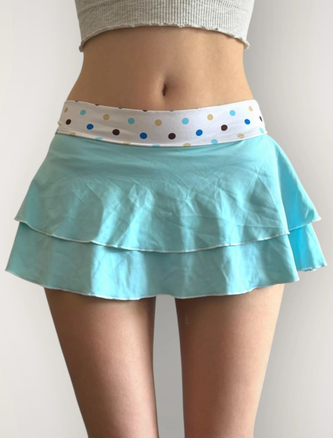 Jupes pour femmes, style rétro des années 2000, jupes féériques mignonnes à plusieurs couches, jupes vintage à pois, jupes à volants, mini-jupes, style E-girl, Kawaii, streetwear Y2k