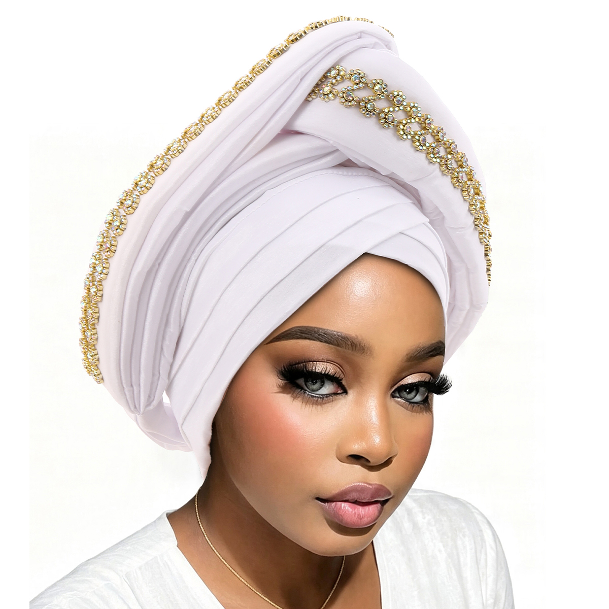 Turban de luxe africain en diamant pour femmes, casquettes nigérianes Auto Gele, Geles de mariage, bandeaux et foulards pour femmes, accessoires de tête pour fêtes