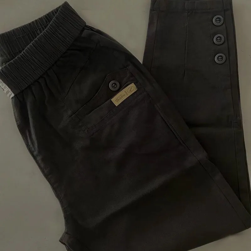 Pantalon coréen pour femmes, taille haute, en coton et chanvre, décontracté, Slim, taille haute, ample, Harun, pour dames, nouvelle collection été 2026