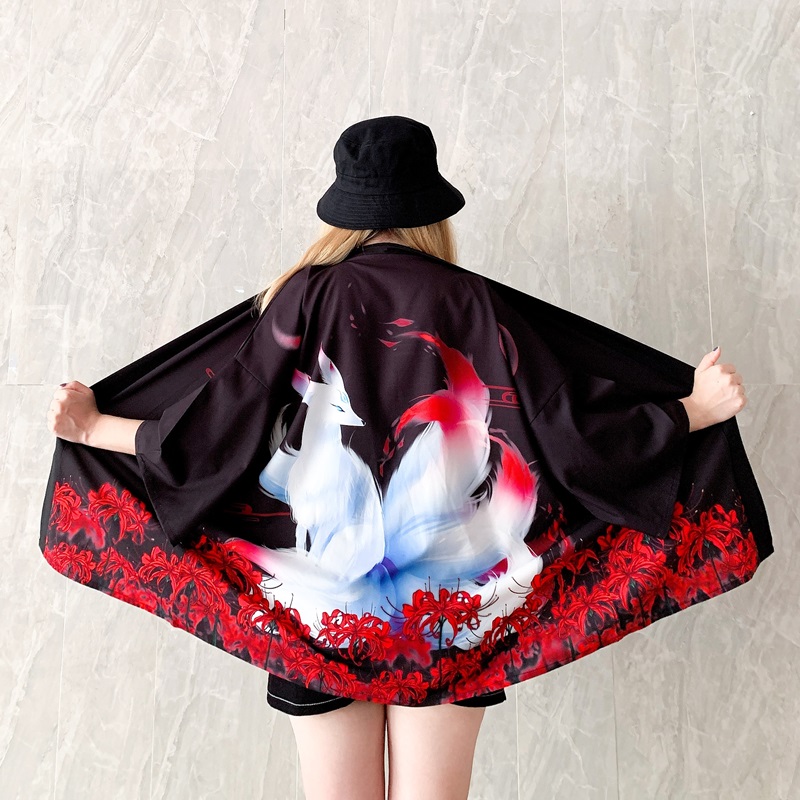 Kimono japonais Haori pour femmes, Cardigan, Streetwear japonais, chemise, Style japonais, Sexy, plage d'été, Obi