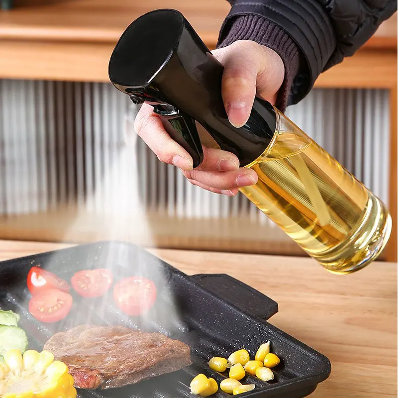 Pulvérisateur d'huile pour la cuisine, flacon pulvérisateur d'huile d'olive pour friteuse à air, salades, cuisson et friture, vaporisateur d'huile rechargeable pour la cuisine