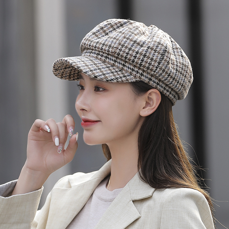 Chapeaux pour femmes, chapeau d'hiver chaud, à la mode, réduit l'âge, casquette octogonale militaire, casquette décontractée à visière, Boina S54