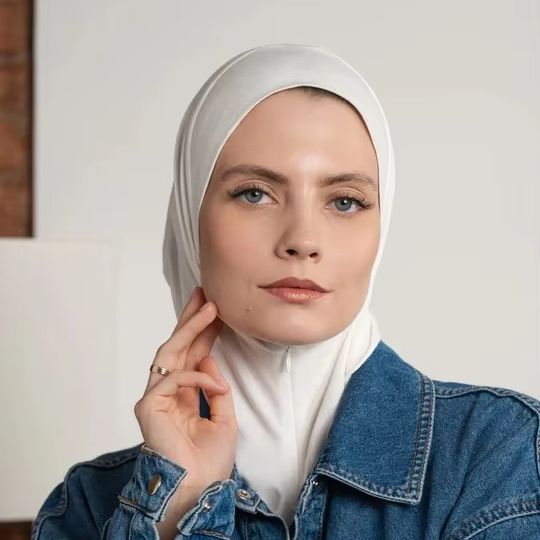 Bonnet Hijab Instantané en Modal avec Fermeture Éclair, Doublure Intérieure Douce, Bonnet Turban Musulman Tendance avec Col, Foulard de Tête pour Femme, Islam Ramadan