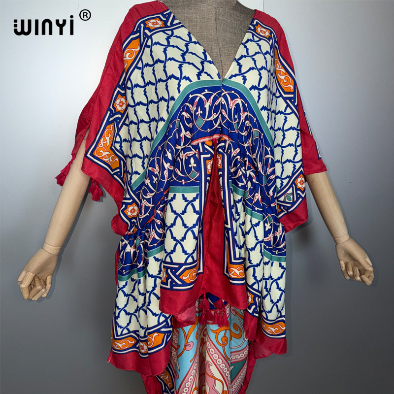 WINYI femme musulmane robes mode caftan robe de soirée moyen-orient femme caftan ample abaya dubaï luxe imprimé Caftan maillots de bain