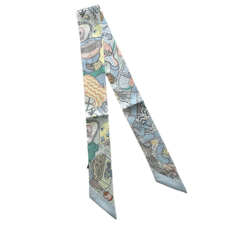 Écharpe à longue bande pour femmes, nouveau Design, sac à main polyvalent, poignée, ruban enveloppant, décoration, bandeau pour cheveux, cadeau imprimé du monde sous-marin