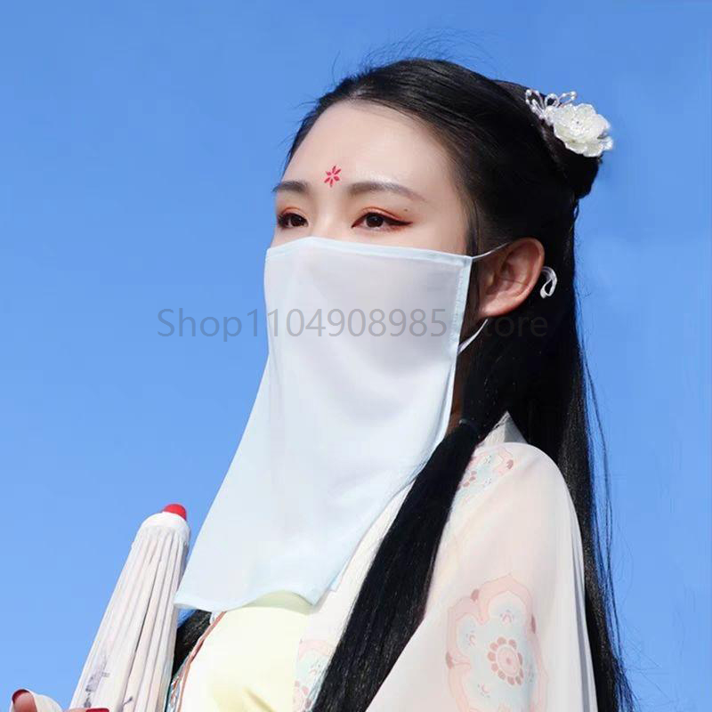 Voile Hanfu Antique en mousseline de soie, danse féerique, voile facial en maille, masque de protection solaire pour femmes, accessoires de Cosplay traditionnels chinois Hanfu