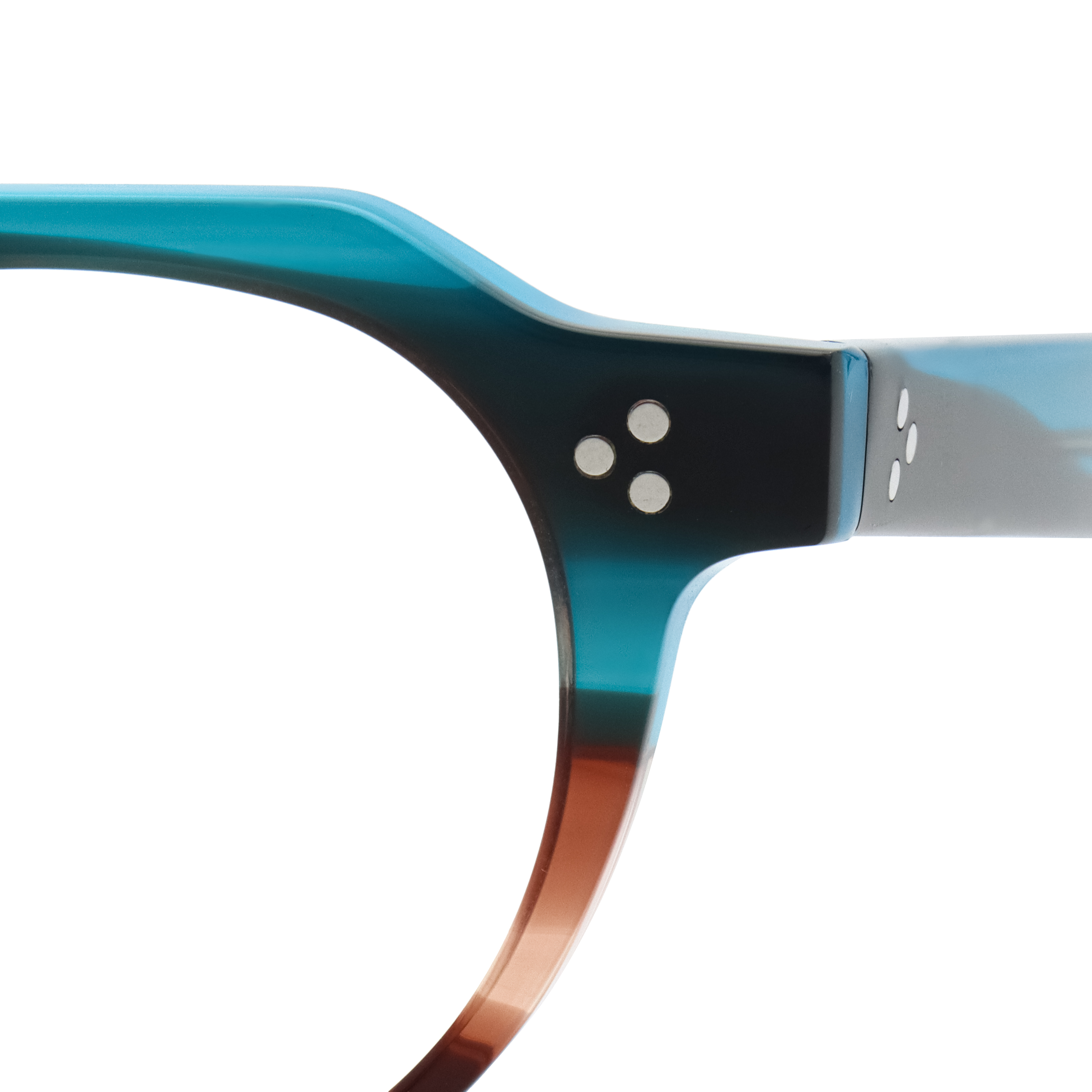 Monture de lunettes optiques de marque de styliste, monture ronde rétro élégante en acétate, Design à rivets, plusieurs couleurs disponibles, lentille transparente