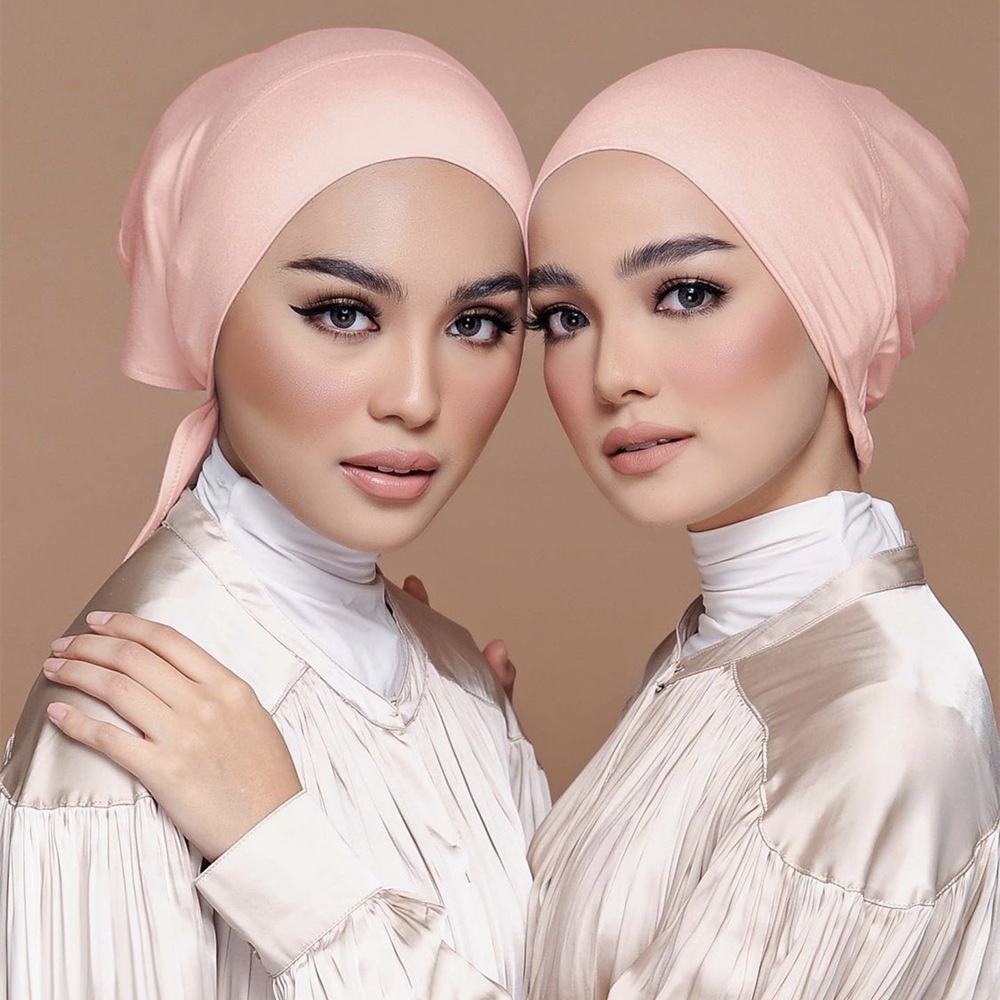 Bonnet Hijab en Satin Modal Double couche, sous-capuchon islamique avec cravate, Hijabs instantanés pour femmes, foulards turcs, Turban musulman, Bandana