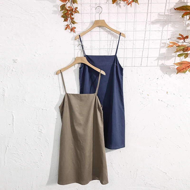Robe d'été en coton et lin pour femme, sexy, sans manches, dos nu, chic, décontractée, pour la plage et les vacances, mini-robe courte, vestidos