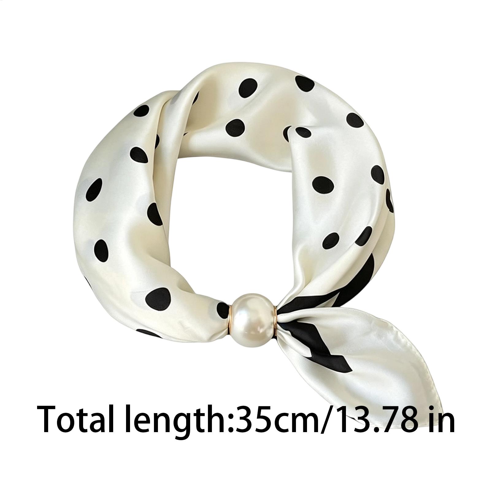 Écharpe à boucle magnétique en perles, élégante et rétro, en soie glacée, pour le bureau, les réunions d'affaires, les trajets quotidiens, les mères et les amies.