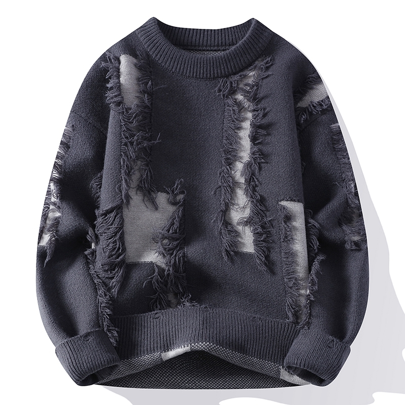 Pull tricoté décontracté pour homme, style usé, collection Hiver 2026 – Pulls épais et chauds pour homme, streetwear