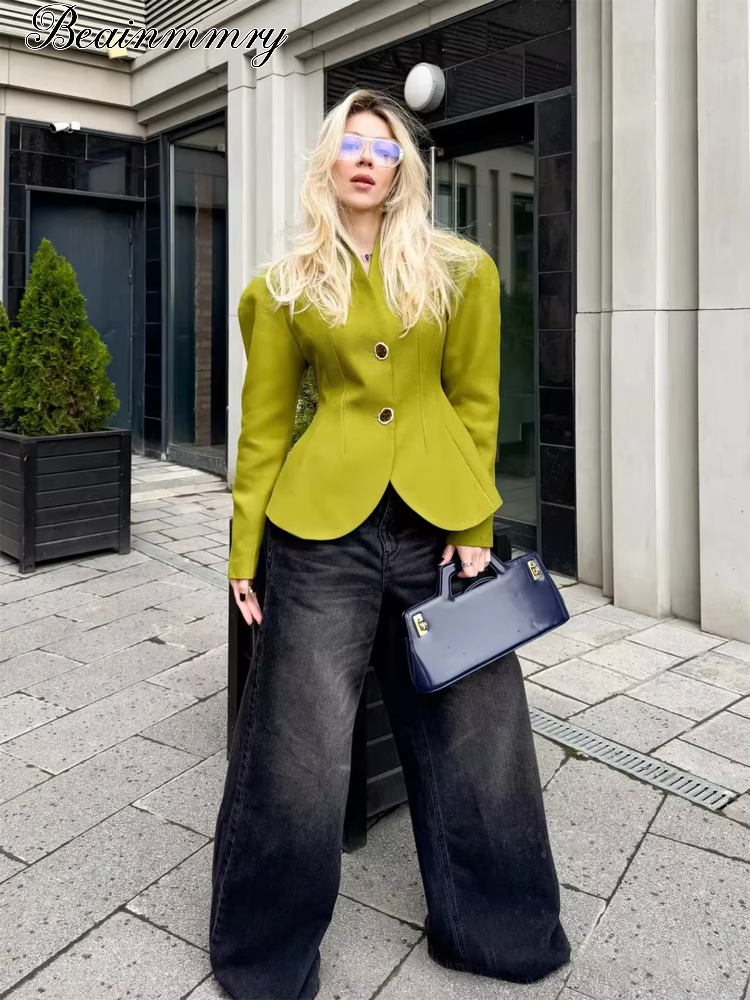 Vestes Courtes à Manches Longues pour Femmes, Col Montant Tendance, Boutons, Taille Cintrée, Vêtements Chic, Nouveauté 2026, Manteaux de Rue pour Dames, Idéales pour les Fêtes