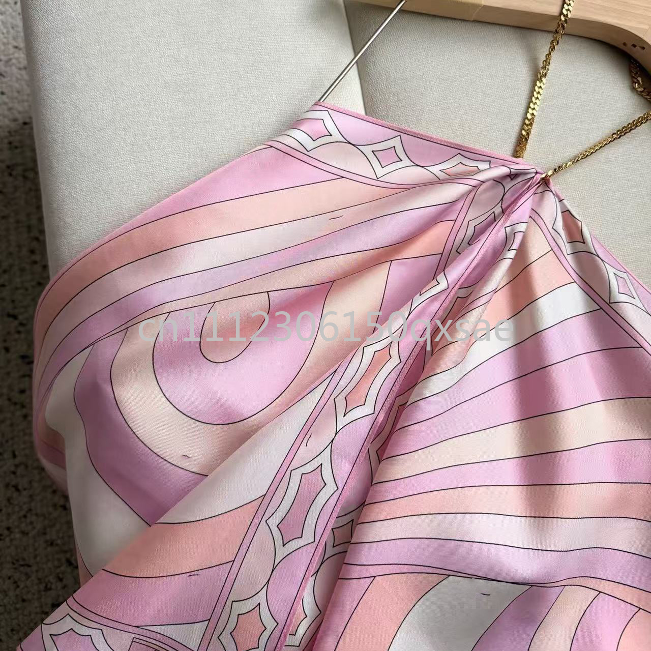 Tops Halter Rose Pâle pour Femmes, Design de Mode, avec Logo de Marque Signature, Marque de Luxe, T-shirts Sexy Sans Manches pour Femmes