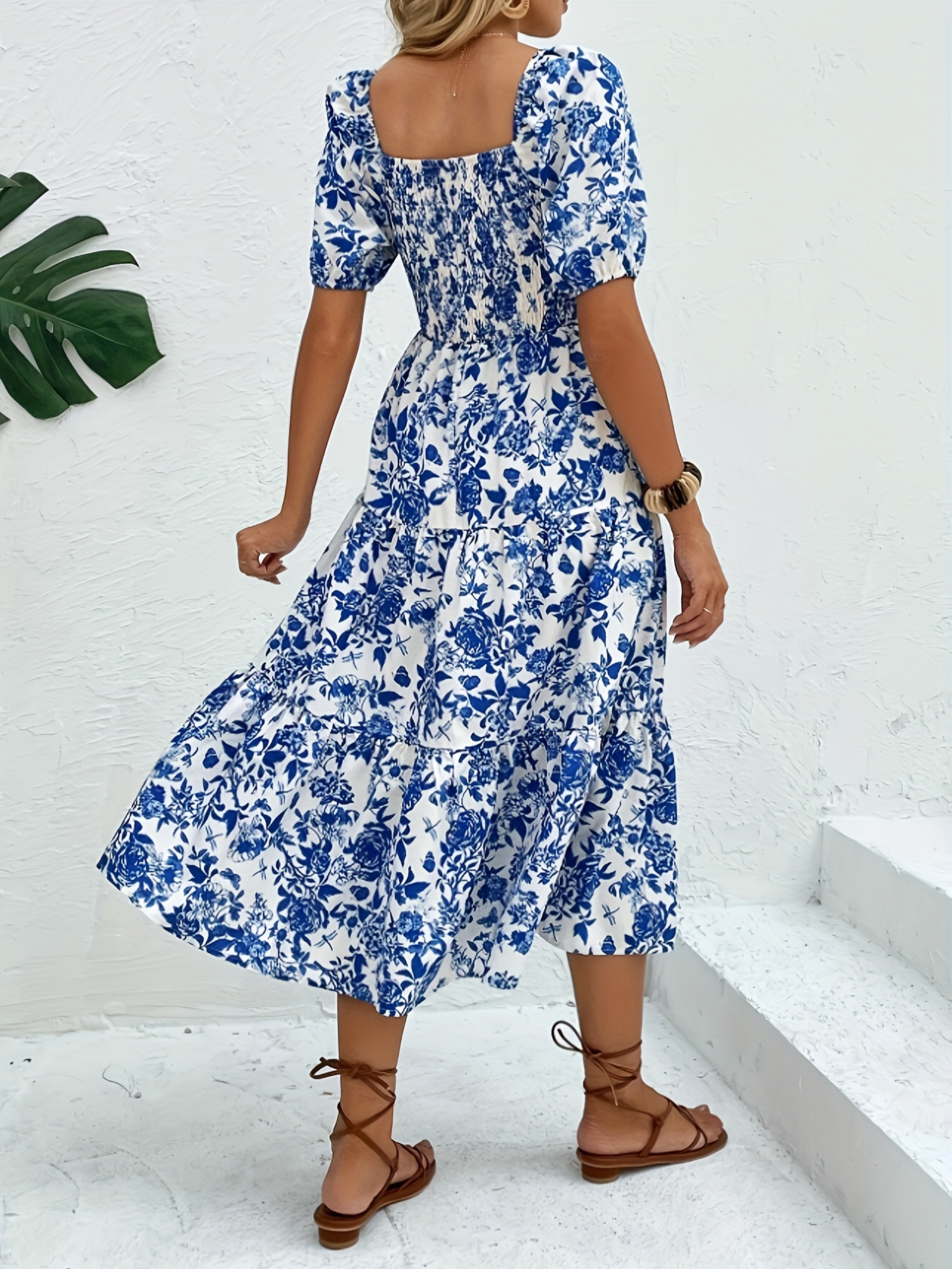 Robe longue à imprimé Floral, Direction élégante, avec col, robe Maxi à imprimé Floral, mode femme, Style élégant