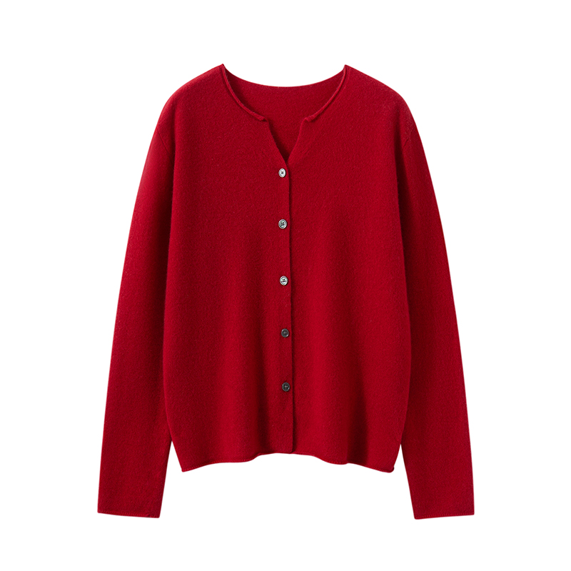 2025 printemps et automne femmes Cardigan 100% cachemire tricoté pull Chic hauts dame manteau court décontracté col rond lâche femmes chemise