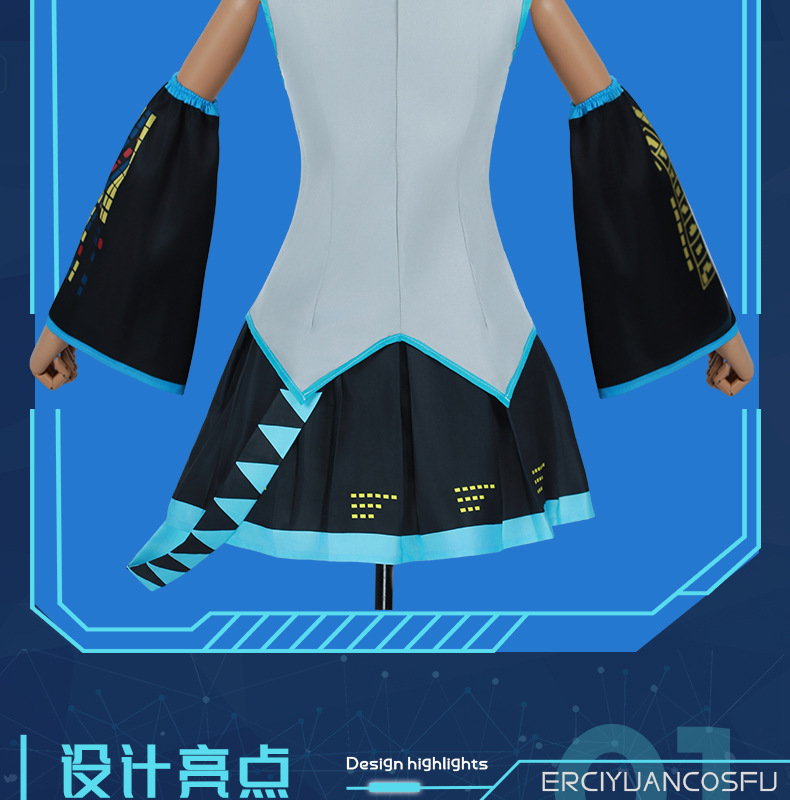 Tenue de cosplay d'idole virtuelle, ensemble jupe et veste JK d'anime, perruque et accessoires pour Halloween, Carnaval et Comic Con