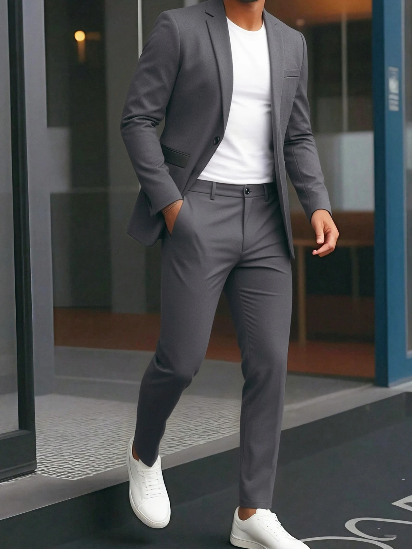 Ensemble de costume 2 pièces pour homme, vêtements de soirée élégants, pantalon de smoking, idéal pour les mariages