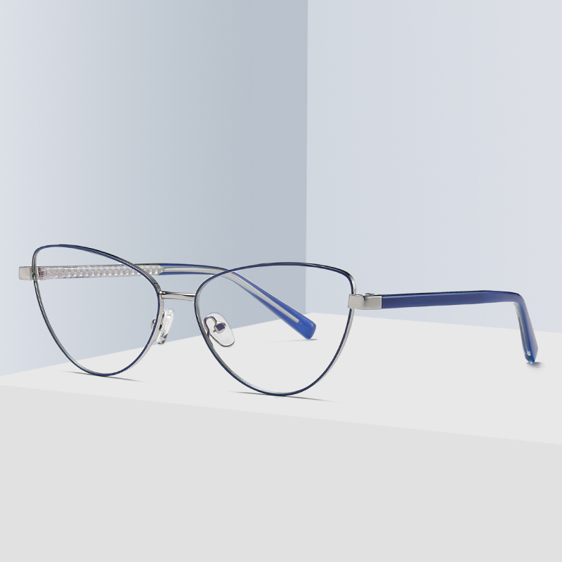 Lunettes œil de chat pour femmes, monture en alliage, jante complète, marque de styliste élégante, lunettes de Prescription anti-rayures