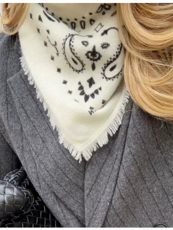 Écharpe en laine pour femme à motif paisley rétro, châle polyvalent pour femme, accessoires, écharpes carrées, mode automne/hiver