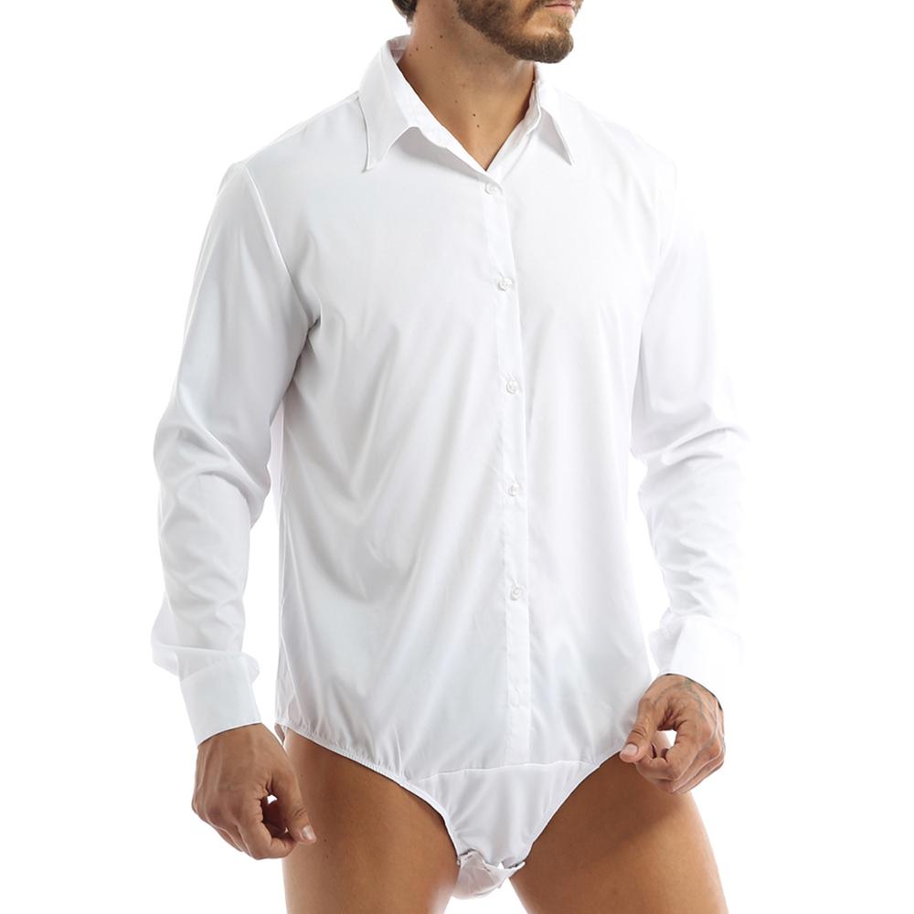 MSemis-Costume de batterie pour hommes adultes, chemise à col rabattu, manches longues, boutonné, entrejambe à pression, barboteuse décontractée, corset