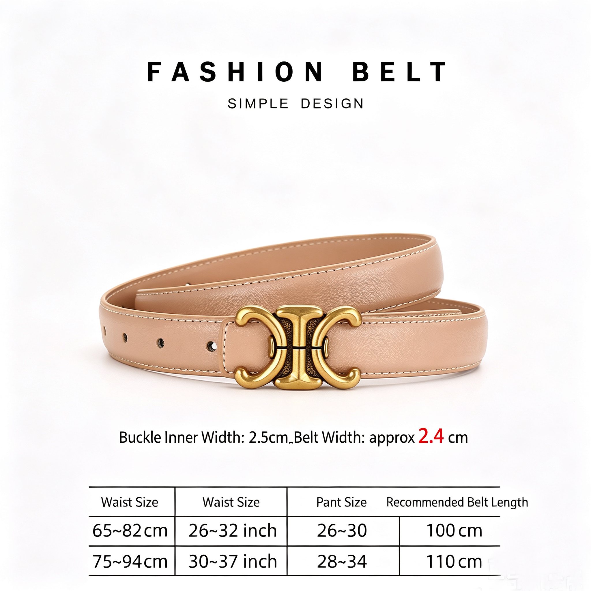 Ceinture fine en cuir pour femmes, boucle dorée vintage, ceinture de taille pour robes décontractées et jeans, ceinture décorative, accessoires de mode.