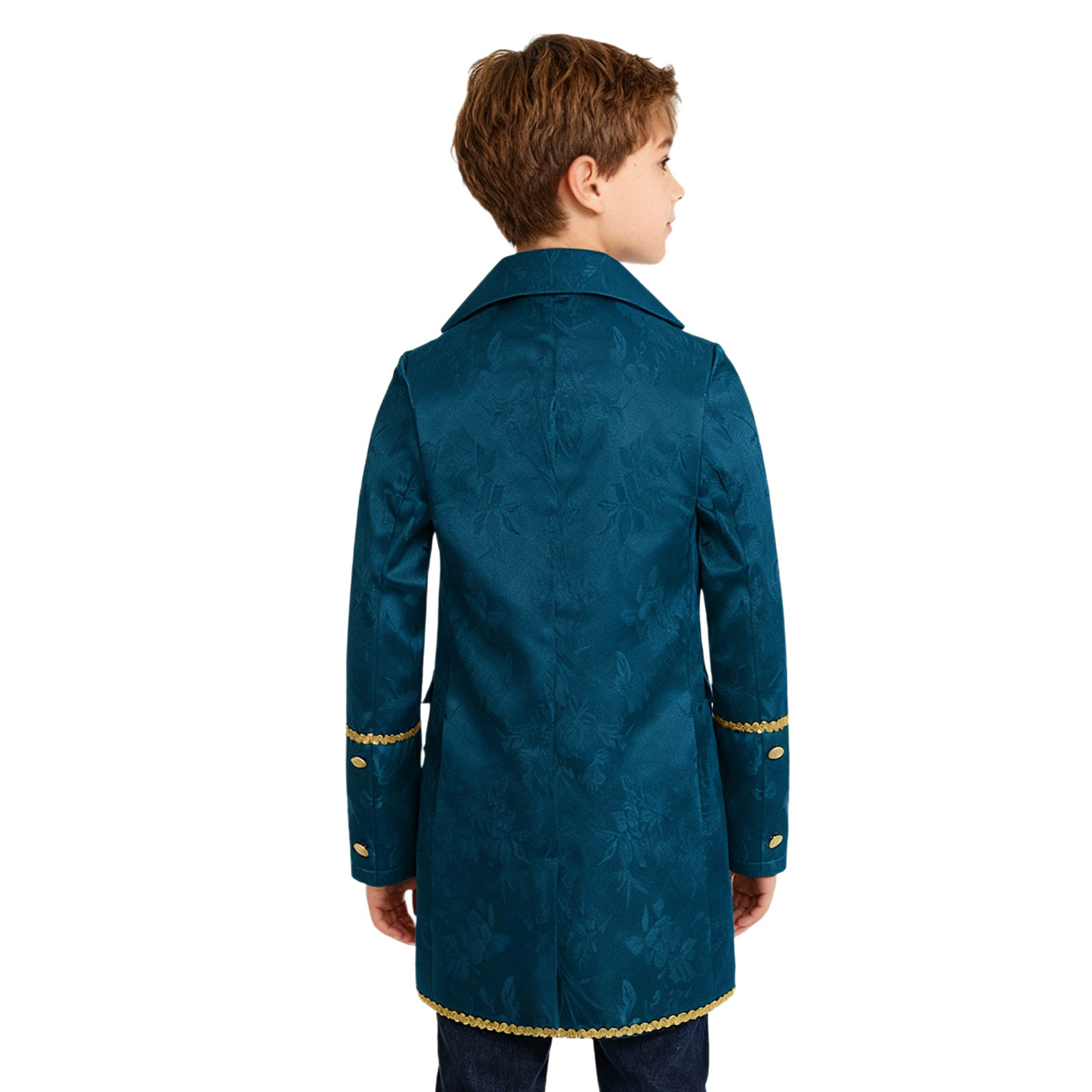 Manteau victorien rétro médiéval pour garçons, manches longues, coupe dorée, fausse veste 2 en 1, uniforme gothique Steampunk, Costume d'halloween