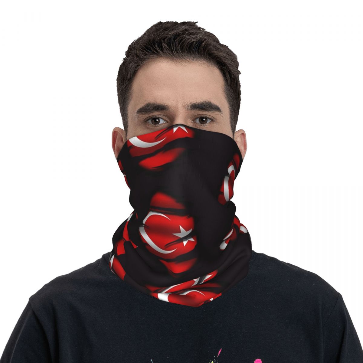 Couverture de cou Bandana drapeau de la république de turquie, masque imprimé, écharpe, bandeau multi-usage, Sports de plein air, unisexe, respirant pour adultes